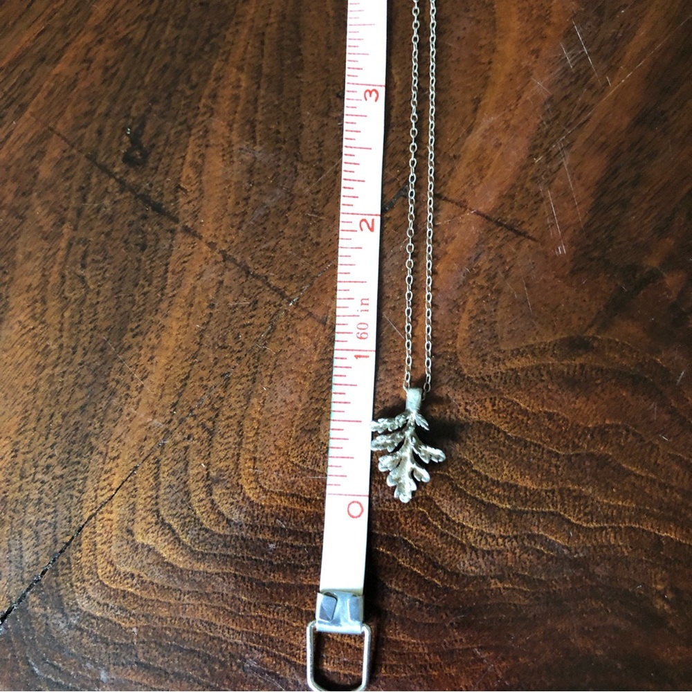 HANDMADE Casted Silver Leaf with a Silver Chain - Picture 5 of 6